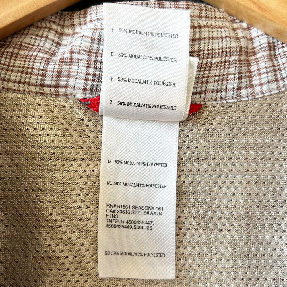 The North Face Plaid Camp Shirt Men's XL White Brown Button-Front Short Sleeve - Picture 5 of 9
